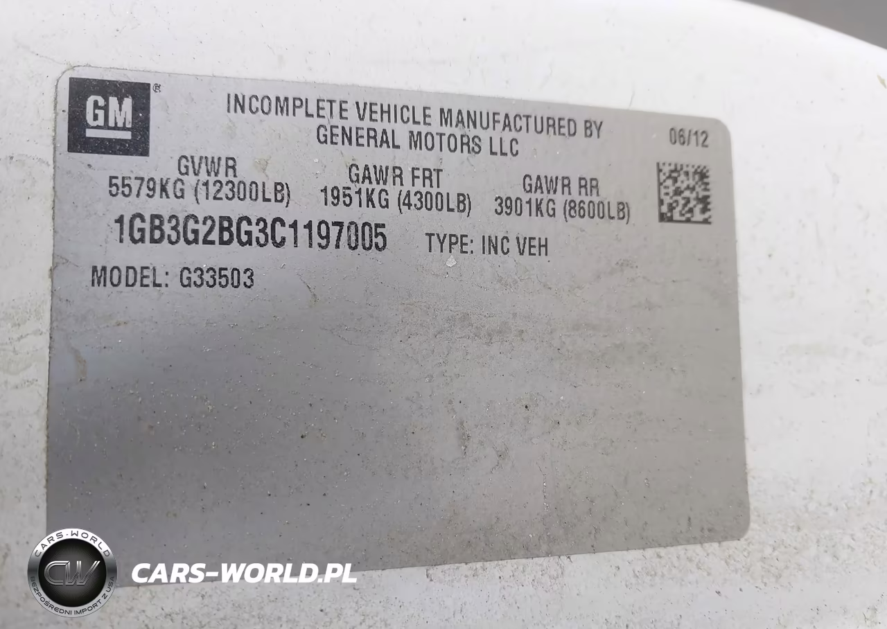 2012 Chevrolet Express Cutaway Work Van VIN:1GB3G2BG3C1197005 - 8