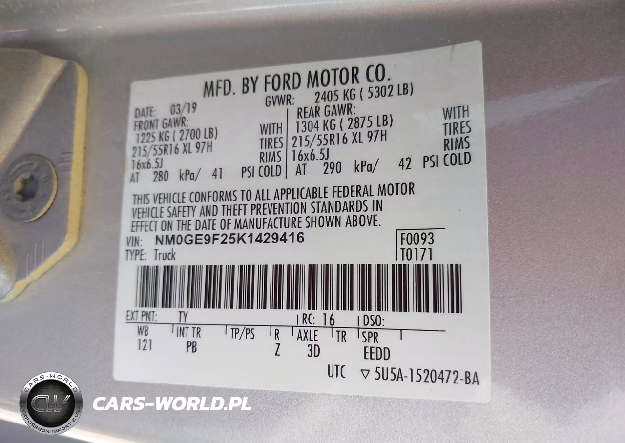 2019 Ford Transit Connect Xlt VIN:NM0GE9F25K1429416 - 9