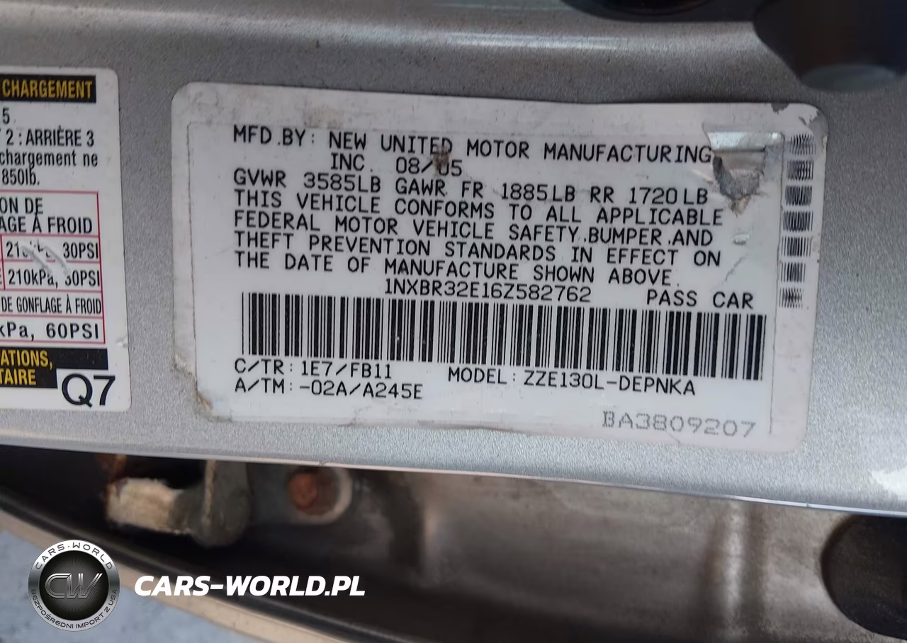 2006 Toyota Corolla Le VIN:1NXBR32E16Z582762 - 9