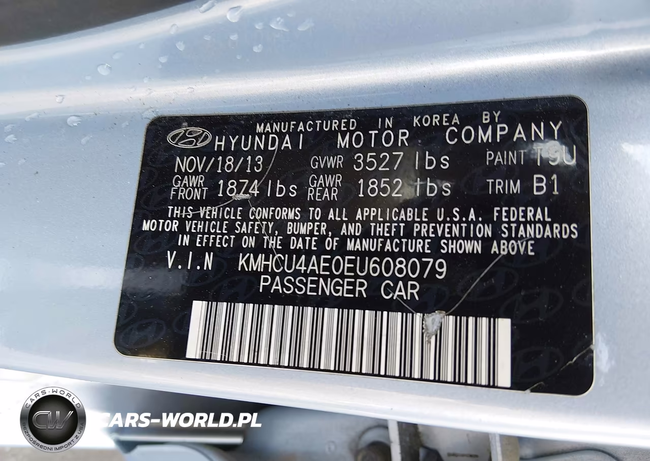 2014 Hyundai Accent Gls VIN:KMHCU4AE0EU608079 - 9