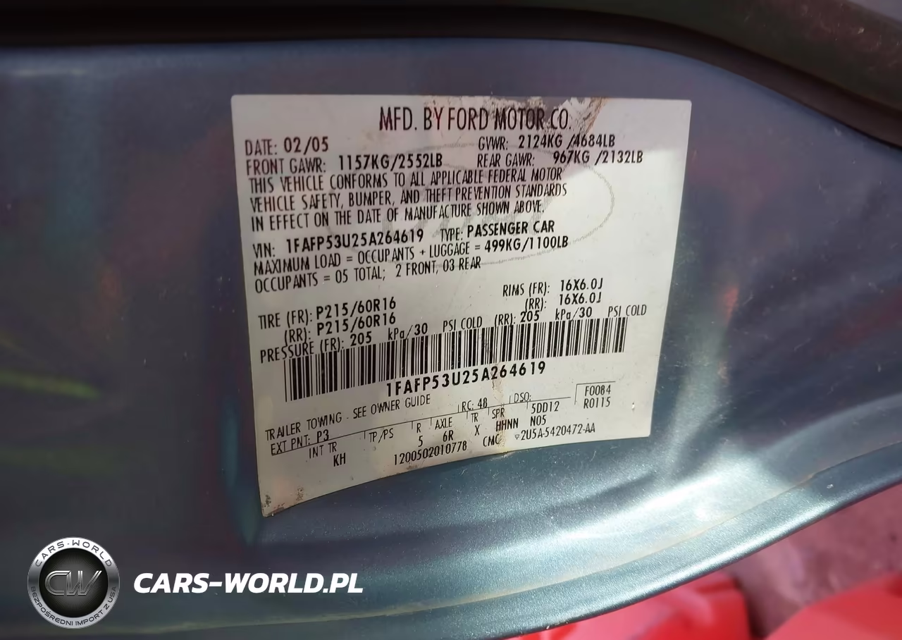 2005 Ford Taurus Se VIN:1FAFP53U25A264619 - 9