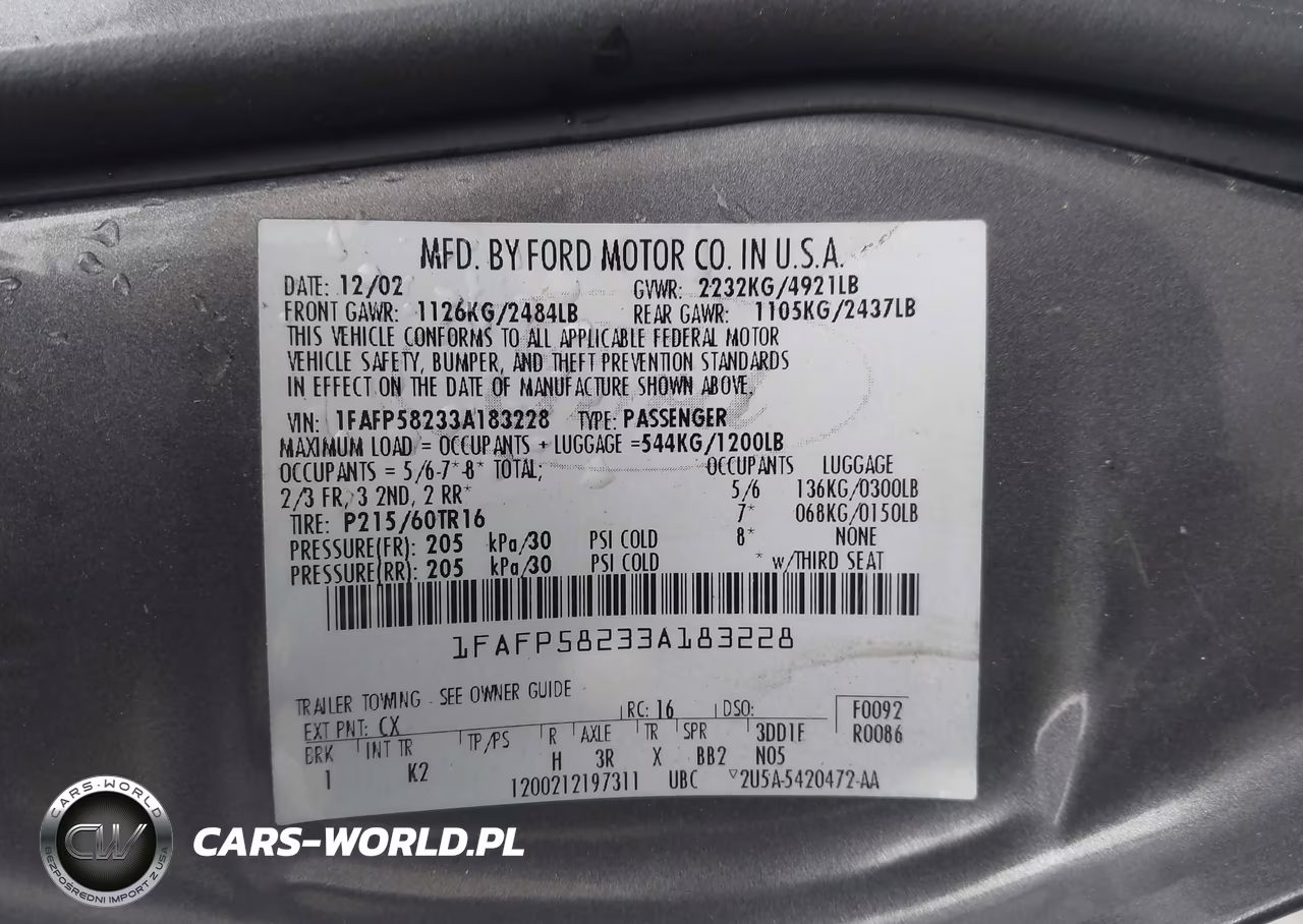 2003 Ford Taurus Se VIN:1FAFP58233A183228 - 9