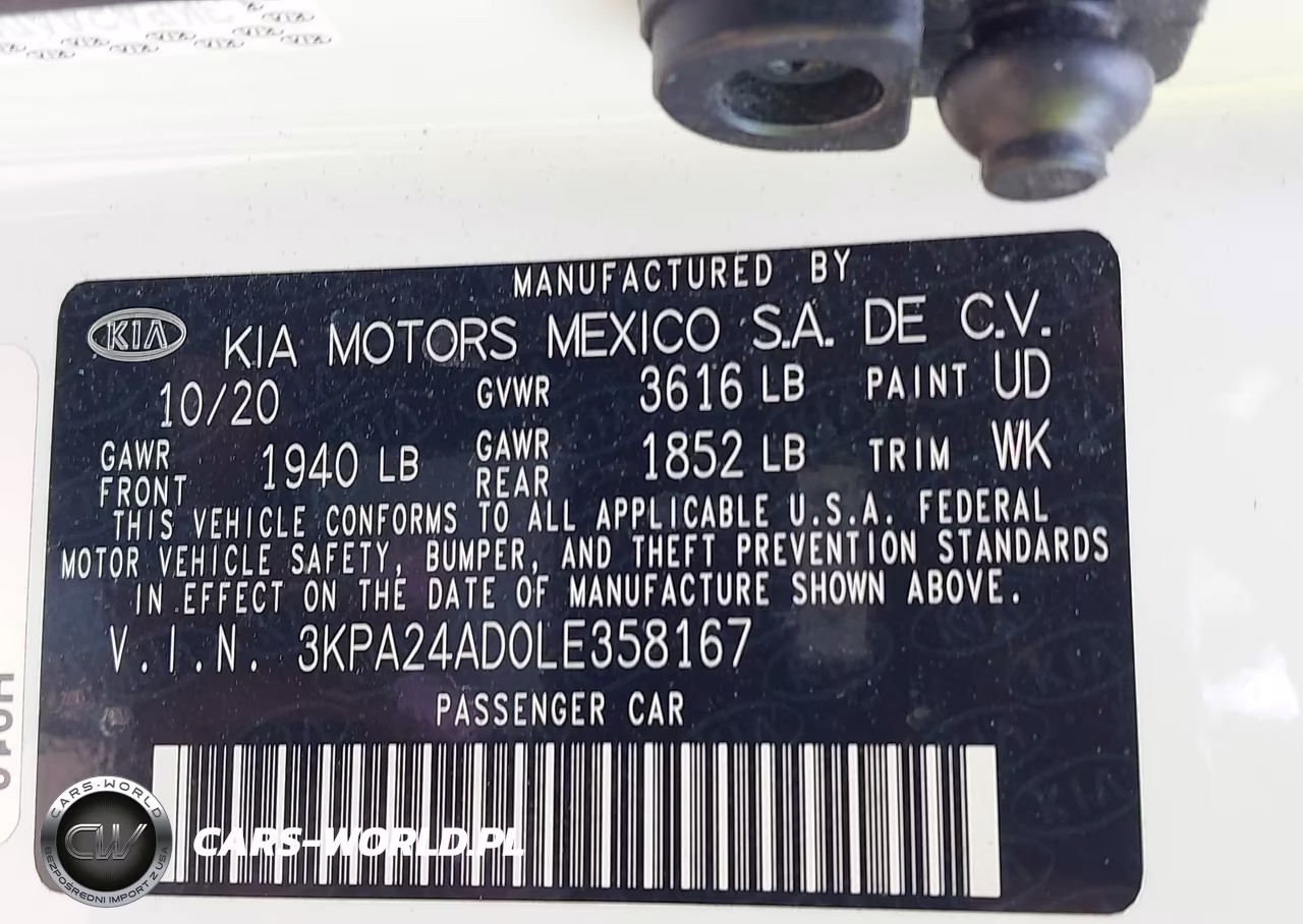 2020 Kia Rio Lx VIN:3KPA24AD0LE358167 - 9