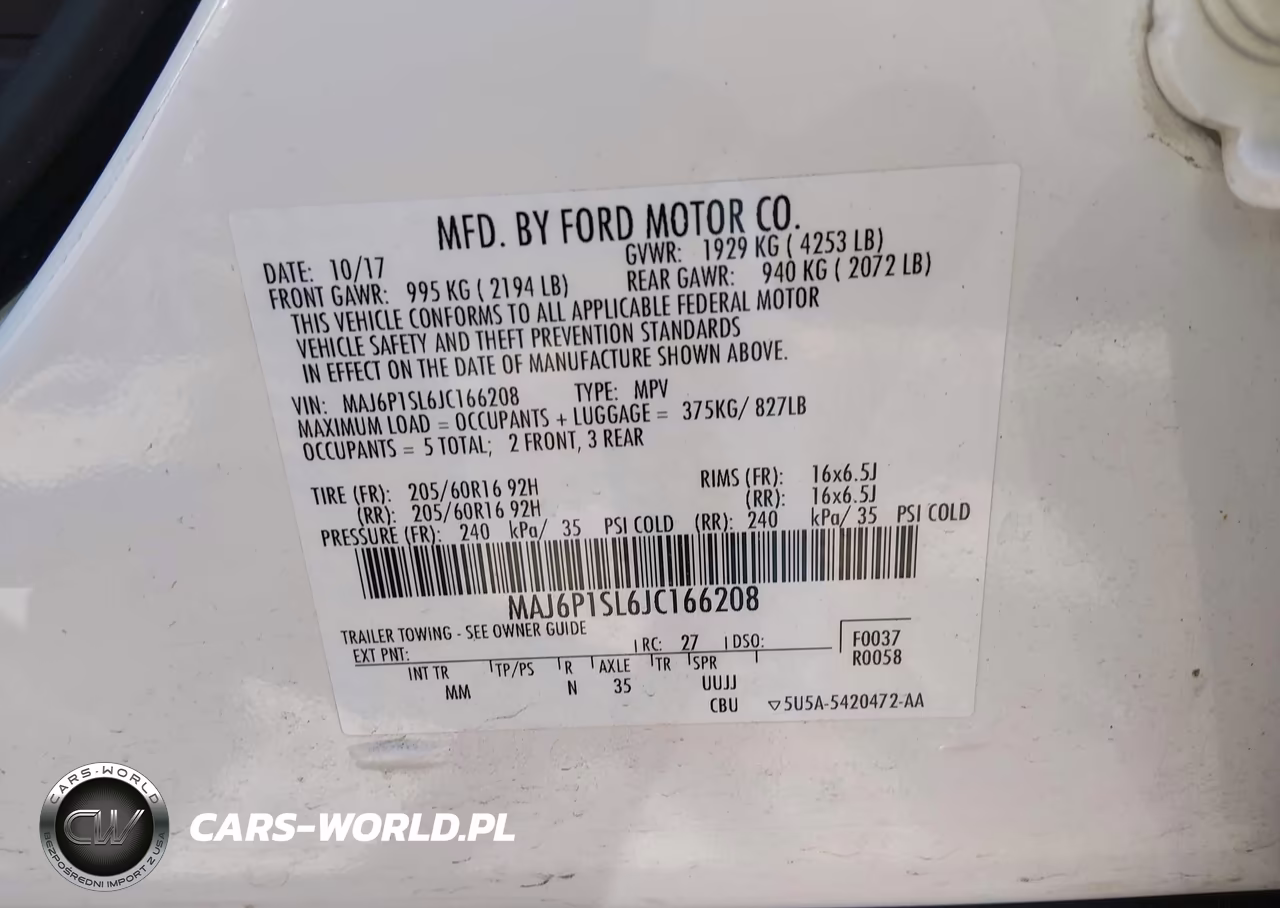 2018 Ford Ecosport S VIN:MAJ6P1SL6JC166208 - 9