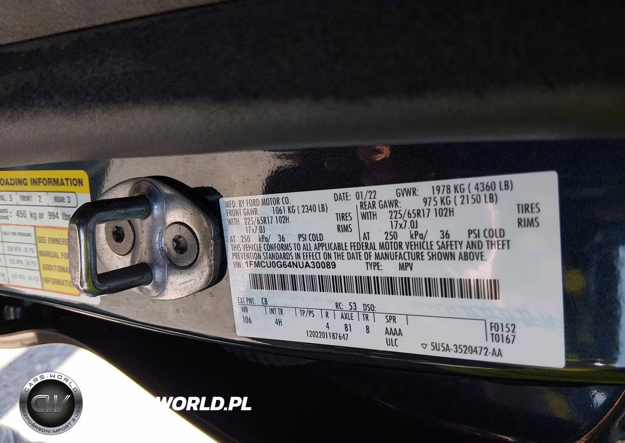 2022 Ford Escape Se VIN:1FMCU0G64NUA30089 - 9
