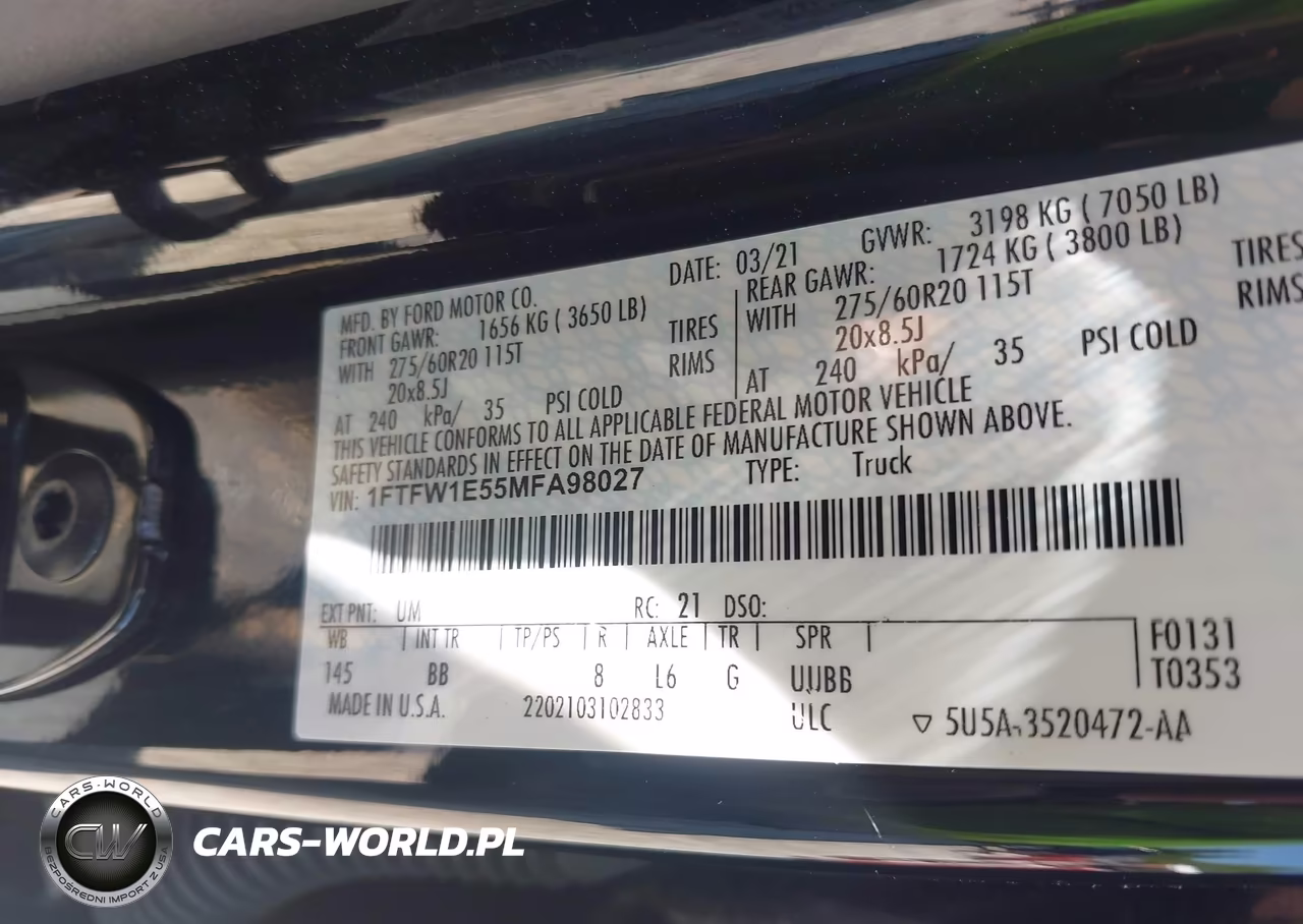 2021 Ford F-150 Platinum VIN:1FTFW1E55MFA98027 - 9