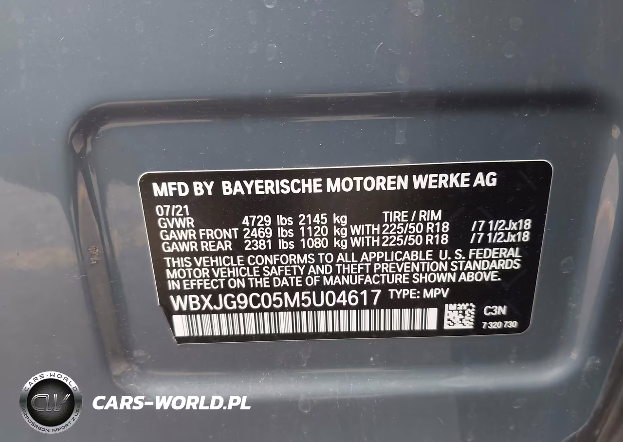2021 BMW X1 xDrive28I VIN:WBXJG9C05M5U04617 - 9