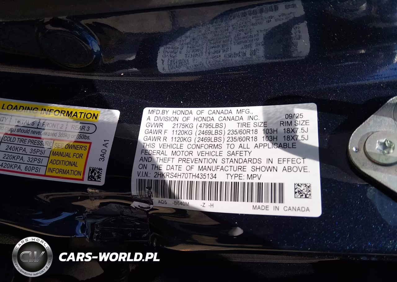 2026 Honda Cr-V Ex-L Awd VIN:2HKRS4H70TH435134 - 9