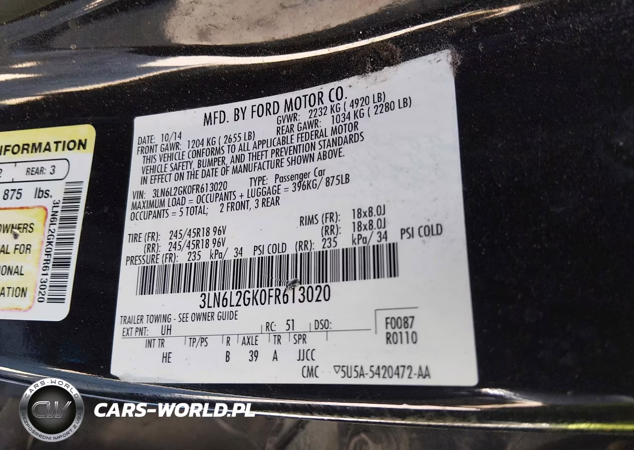 2015 Lincoln Mkz VIN:3LN6L2GK0FR613020 - 9