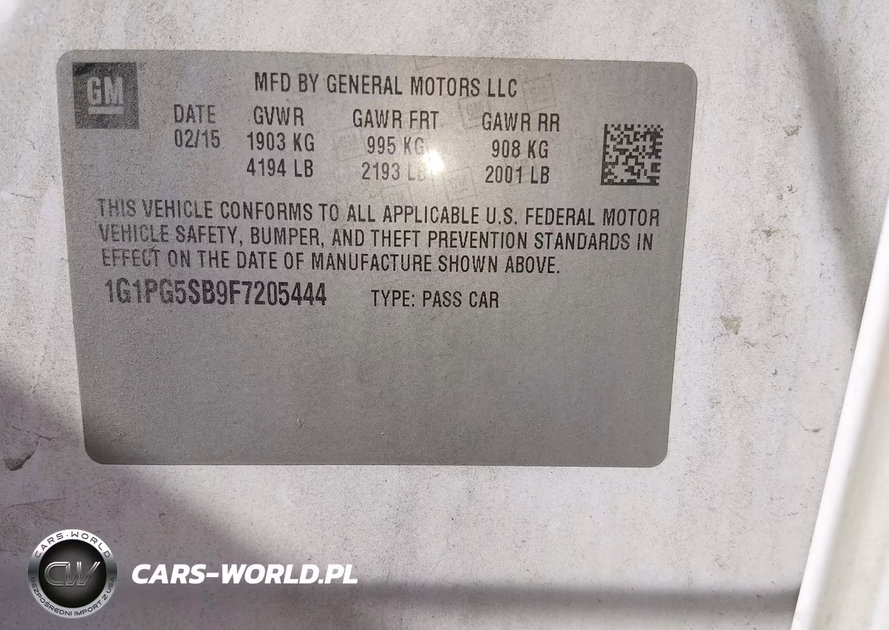 2015 Chevrolet Cruze Ltz VIN:1G1PG5SB9F7205444 - 9