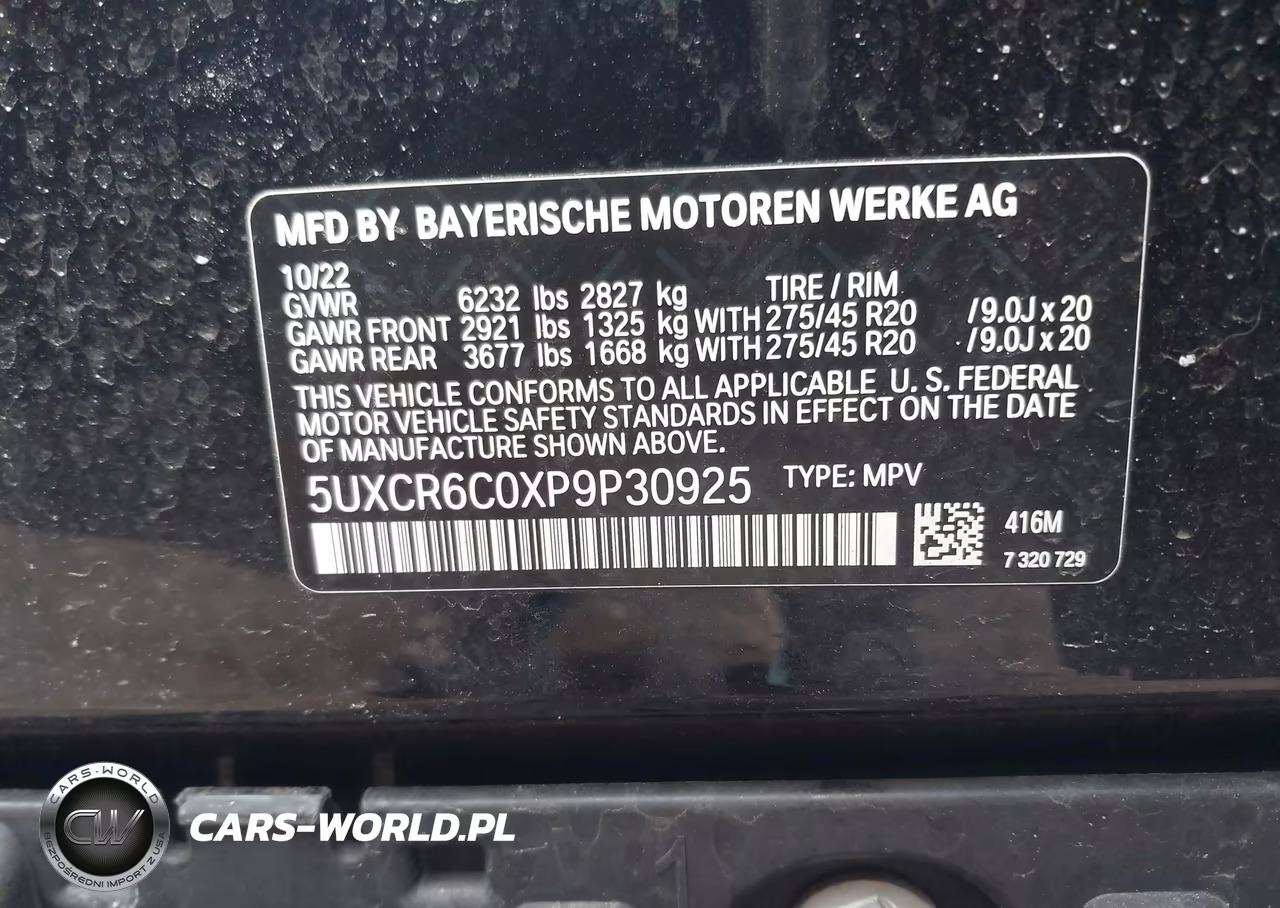 2023 BMW X5 xDrive40I VIN:5UXCR6C0XP9P30925 - 9