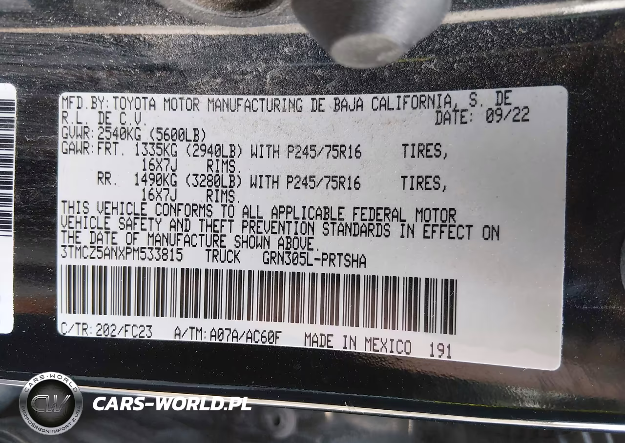 2023 Toyota Tacoma Sr5 V6 VIN:3TMCZ5ANXPM533815 - 9