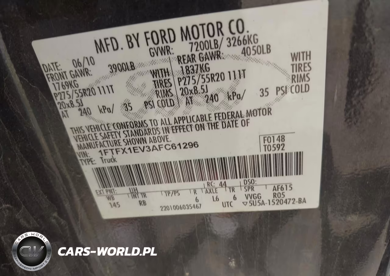 2010 Ford F-150 Fx4-Lariat-Xl-Xlt VIN:1FTFX1EV3AFC61296 - 9