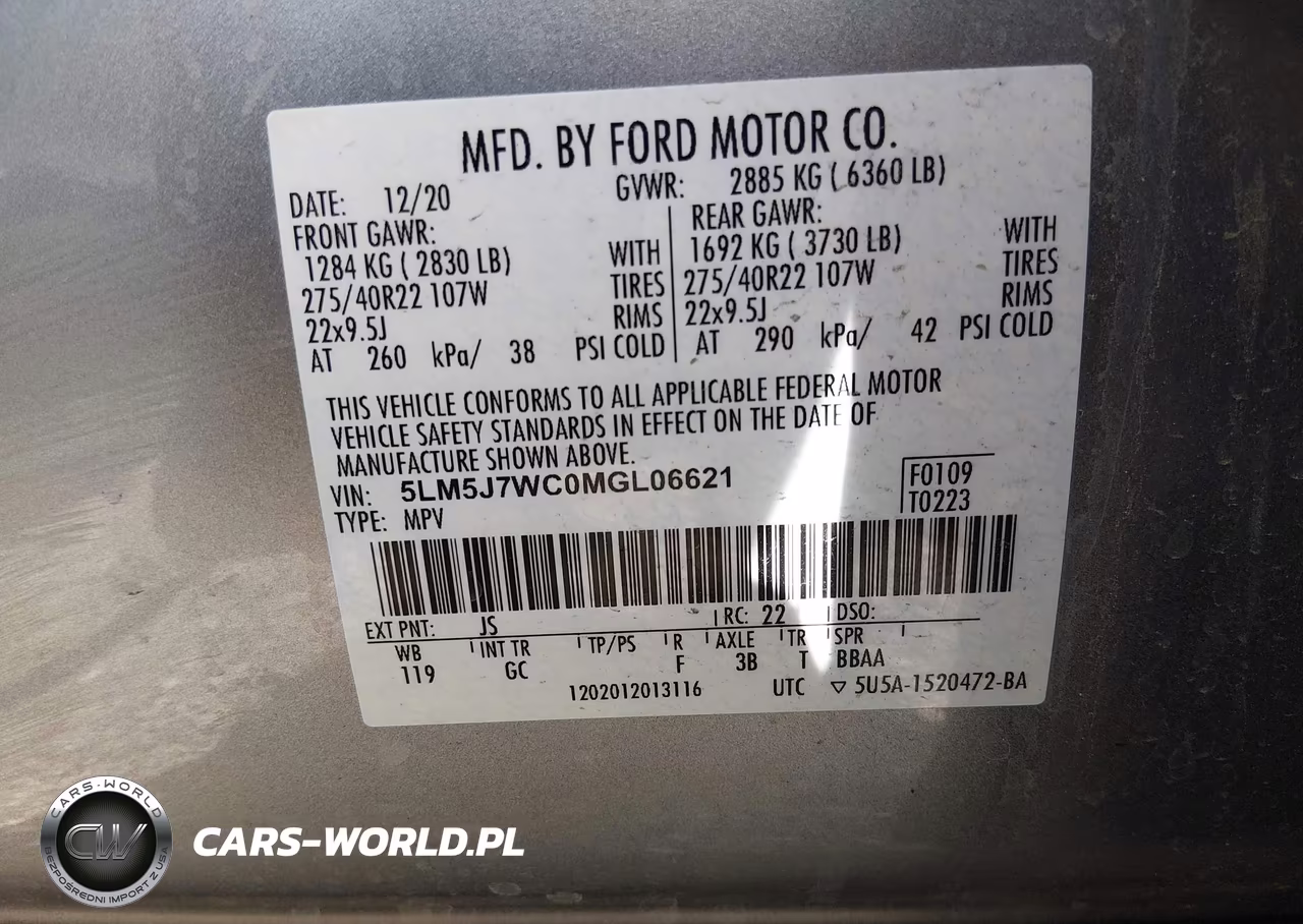 2021 Lincoln Aviator Reserve VIN:5LM5J7WC0MGL06621 - 9