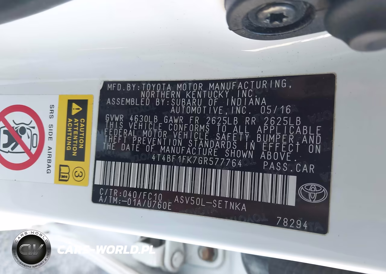 2016 Toyota Camry Le VIN:4T4BF1FK7GR577764 - 9