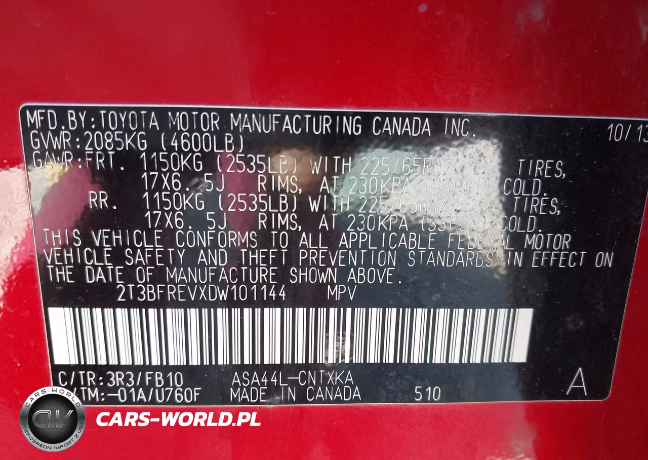 2013 Toyota Rav4 Le VIN:2T3BFREVXDW101144 - 9