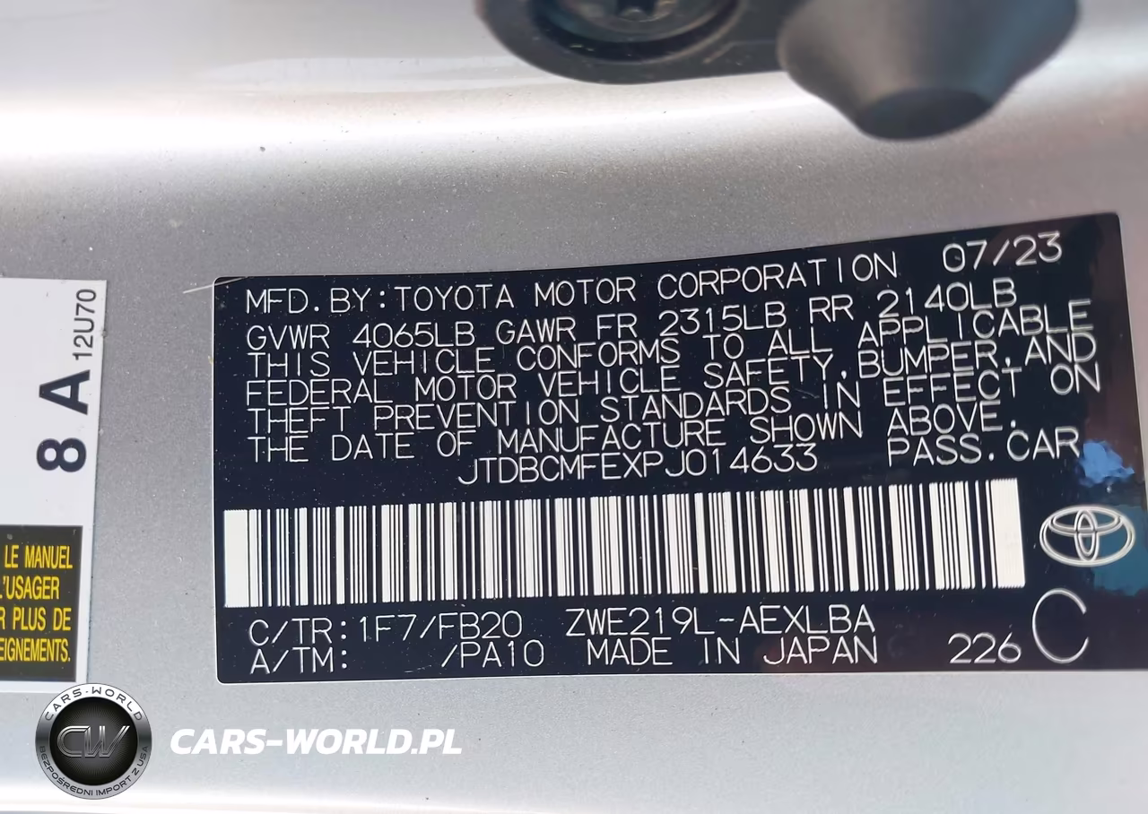 2023 Toyota Corolla Hybrid Le VIN:JTDBCMFEXPJ014633 - 9