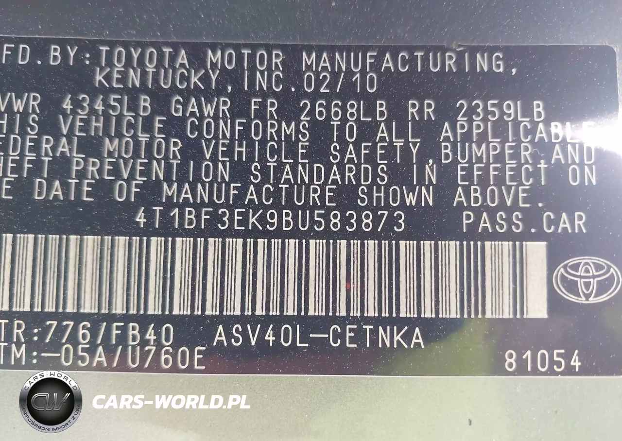 2011 Toyota Camry Le VIN:4T1BF3EK9BU583873 - 9