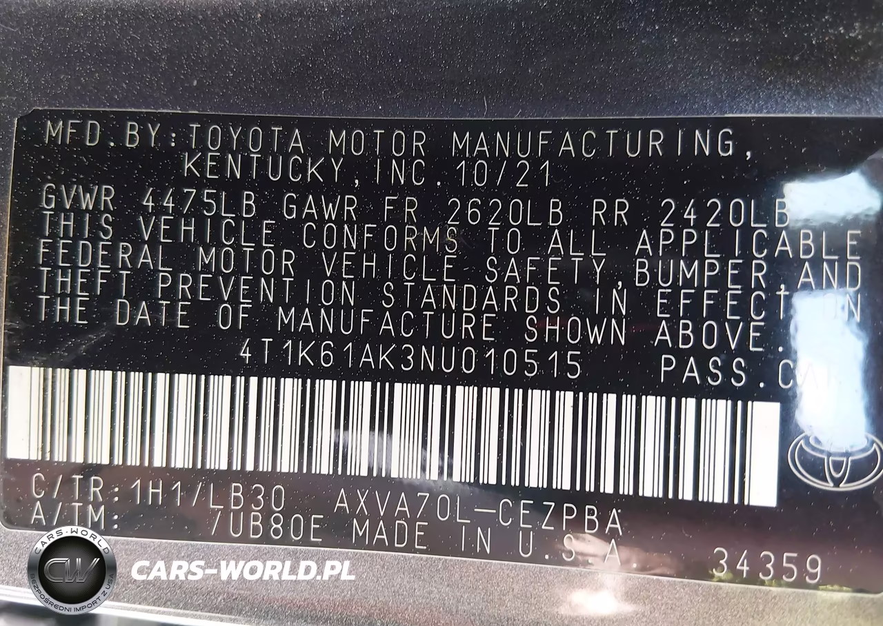2022 Toyota Camry Xse VIN:4T1K61AK3NU010515 - 9