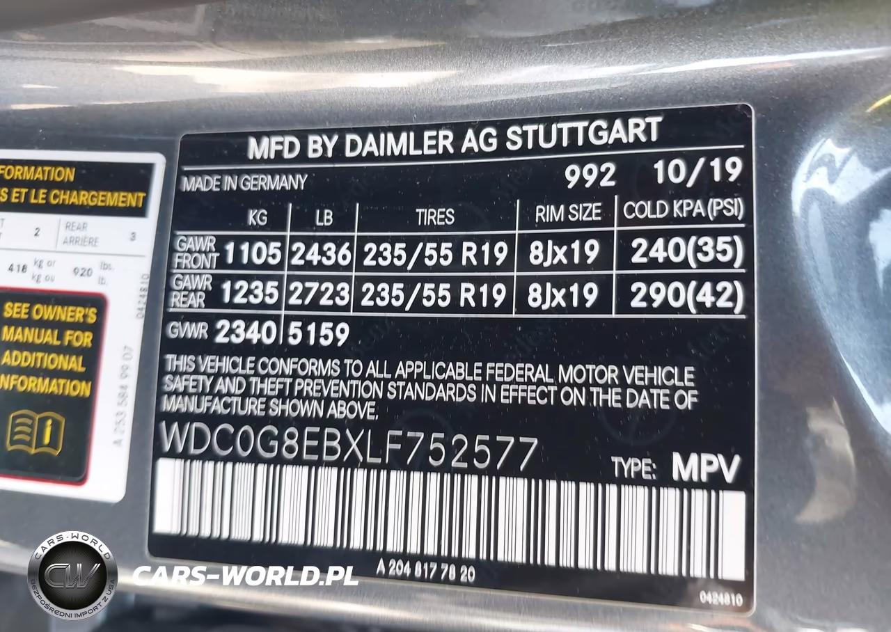 2020 Mercedes-Benz Glc 300 4Matic VIN:WDC0G8EBXLF752577 - 9