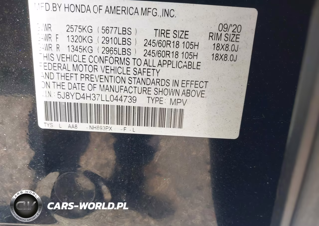 2020 Acura Mdx Standard VIN:5J8YD4H37LL044739 - 9