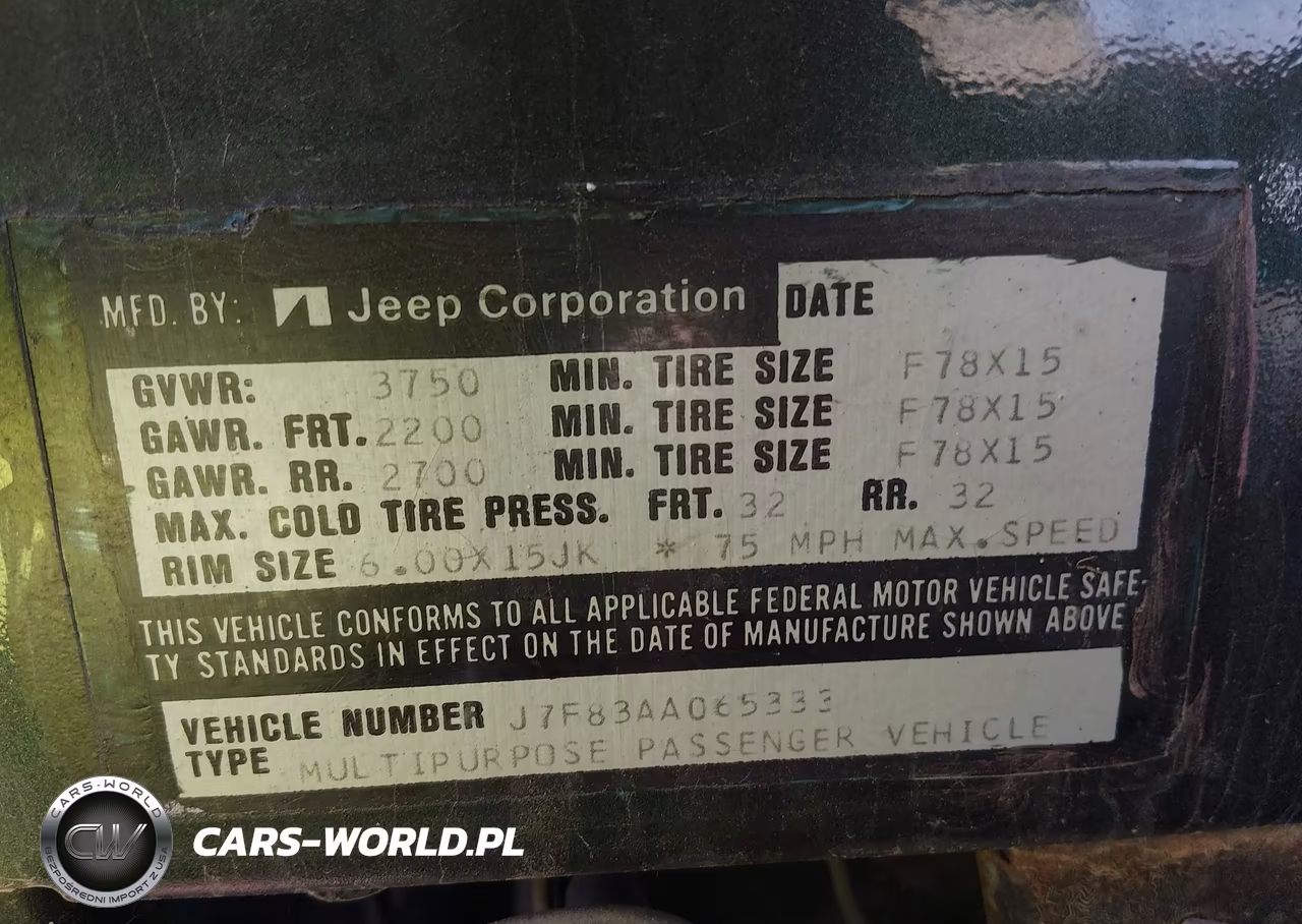 1977 Jeep Cj5 VIN:J7F83AA065333 - 9