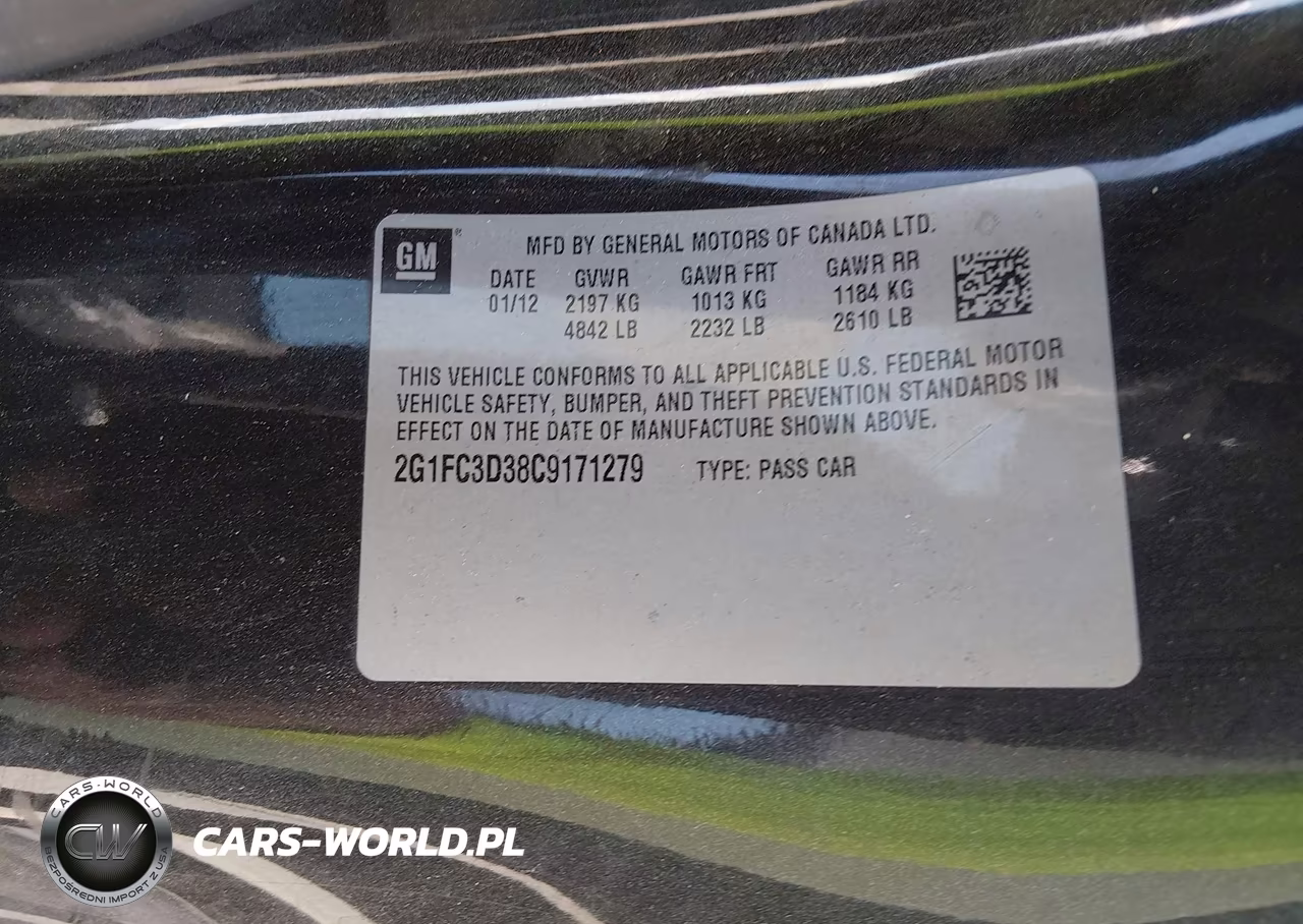 2012 Chevrolet Camaro 2Lt VIN:2G1FC3D38C9171279 - 9