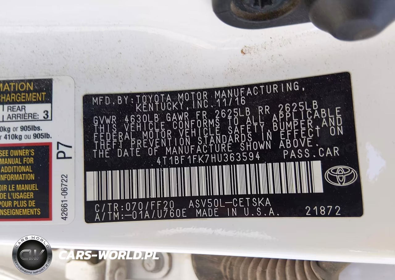 2017 Toyota Camry Se VIN:4T1BF1FK7HU363594 - 9
