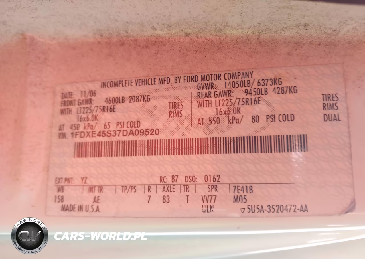 2007 Ford E-450 Cutaway VIN:1FDXE45S37DA09520 - 8