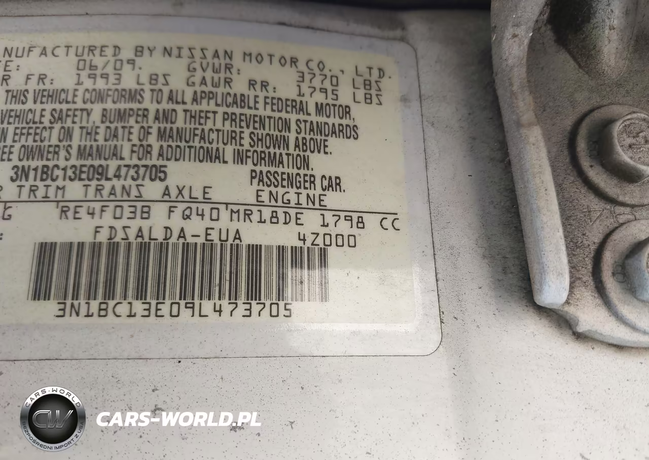 2009 Nissan Versa 1.8S VIN:3N1BC13E09L473705 - 9