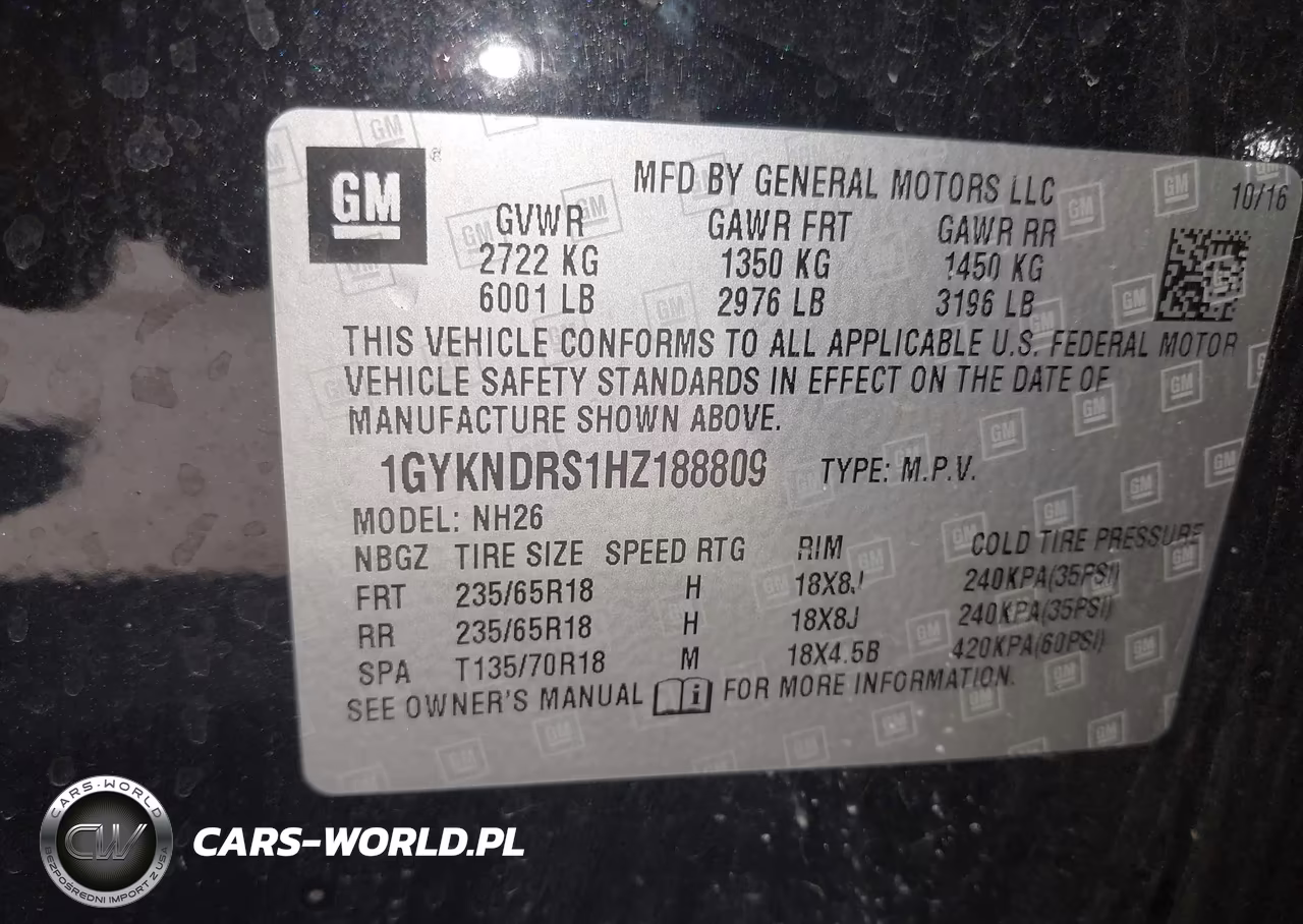 2017 Cadillac Xt5 Luxury VIN:1GYKNDRS1HZ188809 - 9