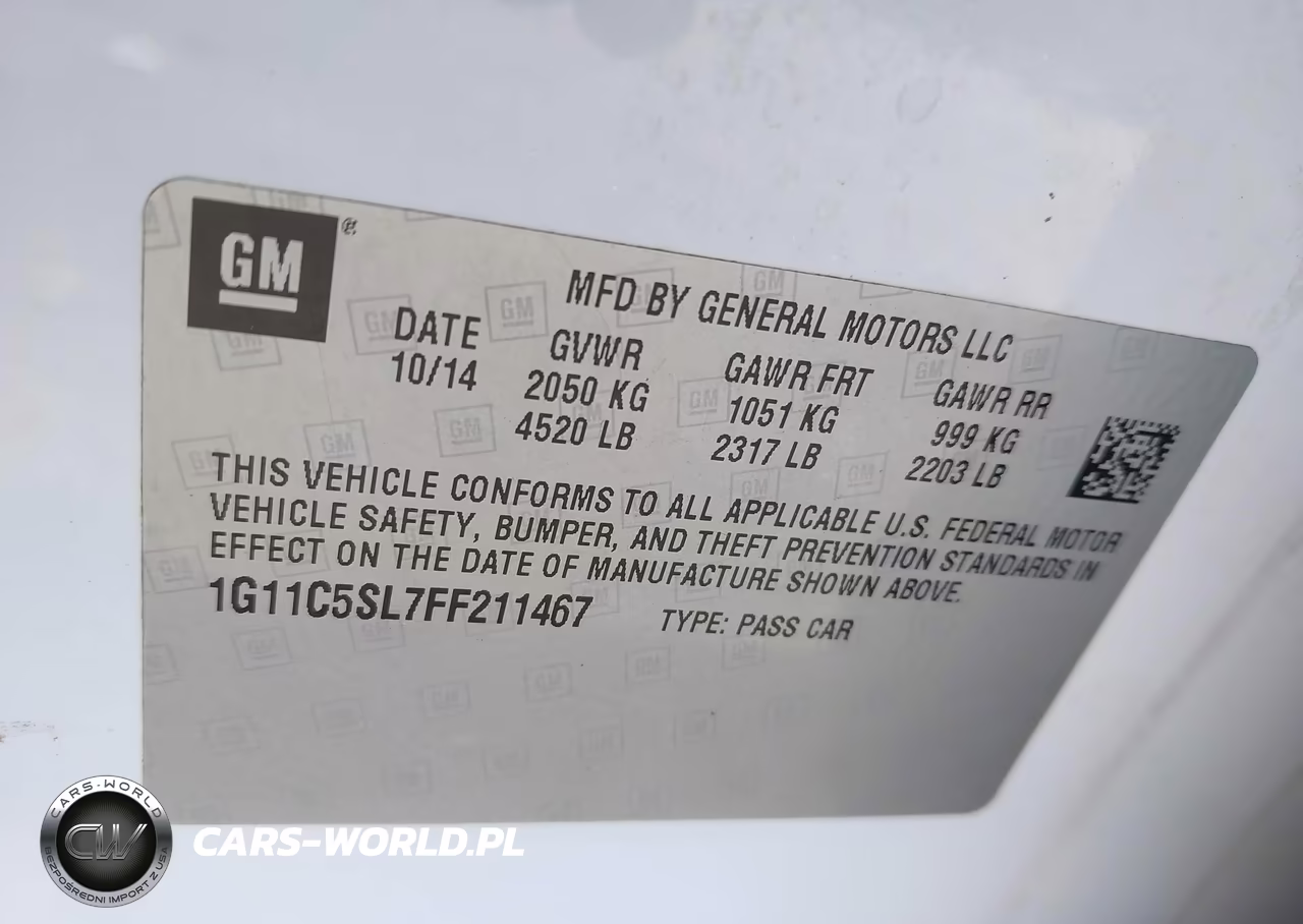 2015 Chevrolet Malibu 1Lt VIN:1G11C5SL7FF211467 - 9