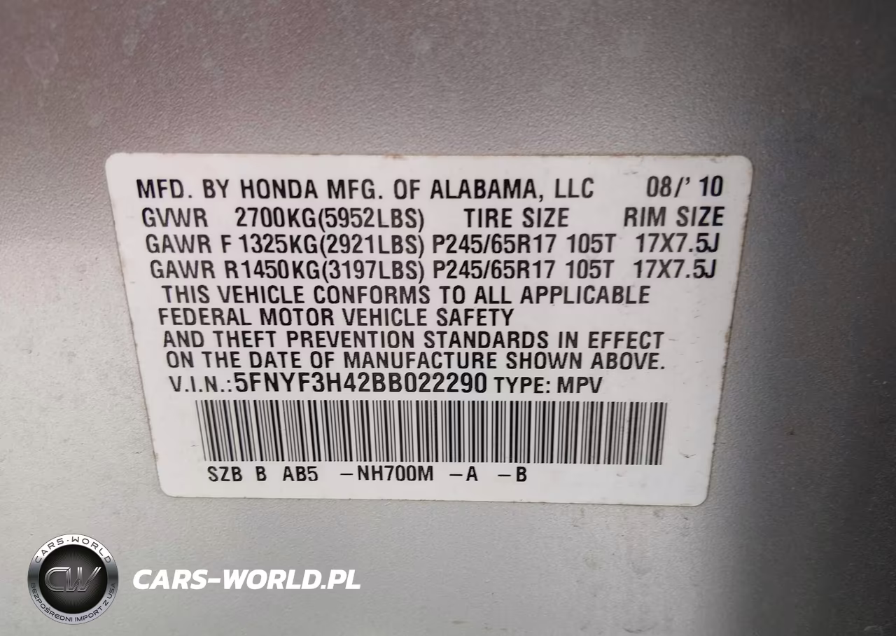 2011 Honda Pilot Ex VIN:5FNYF3H42BB022290 - 9