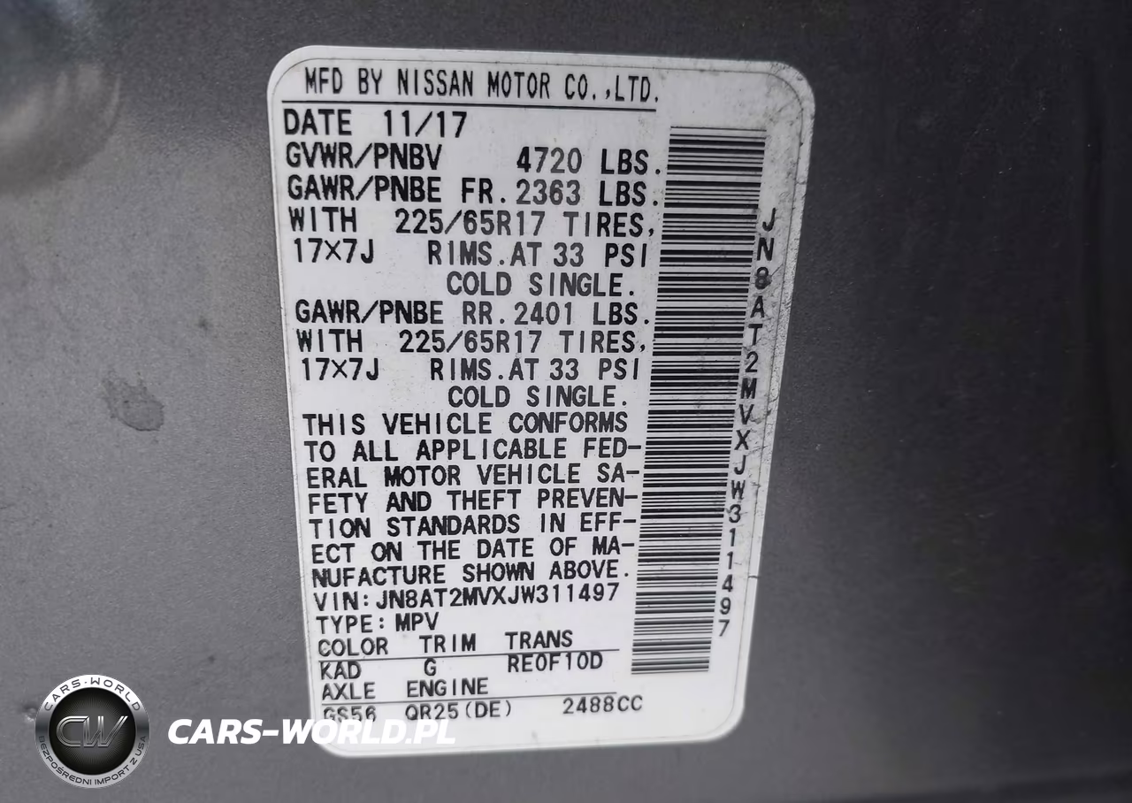 2018 Nissan Rogue Sv VIN:JN8AT2MVXJW311497 - 9