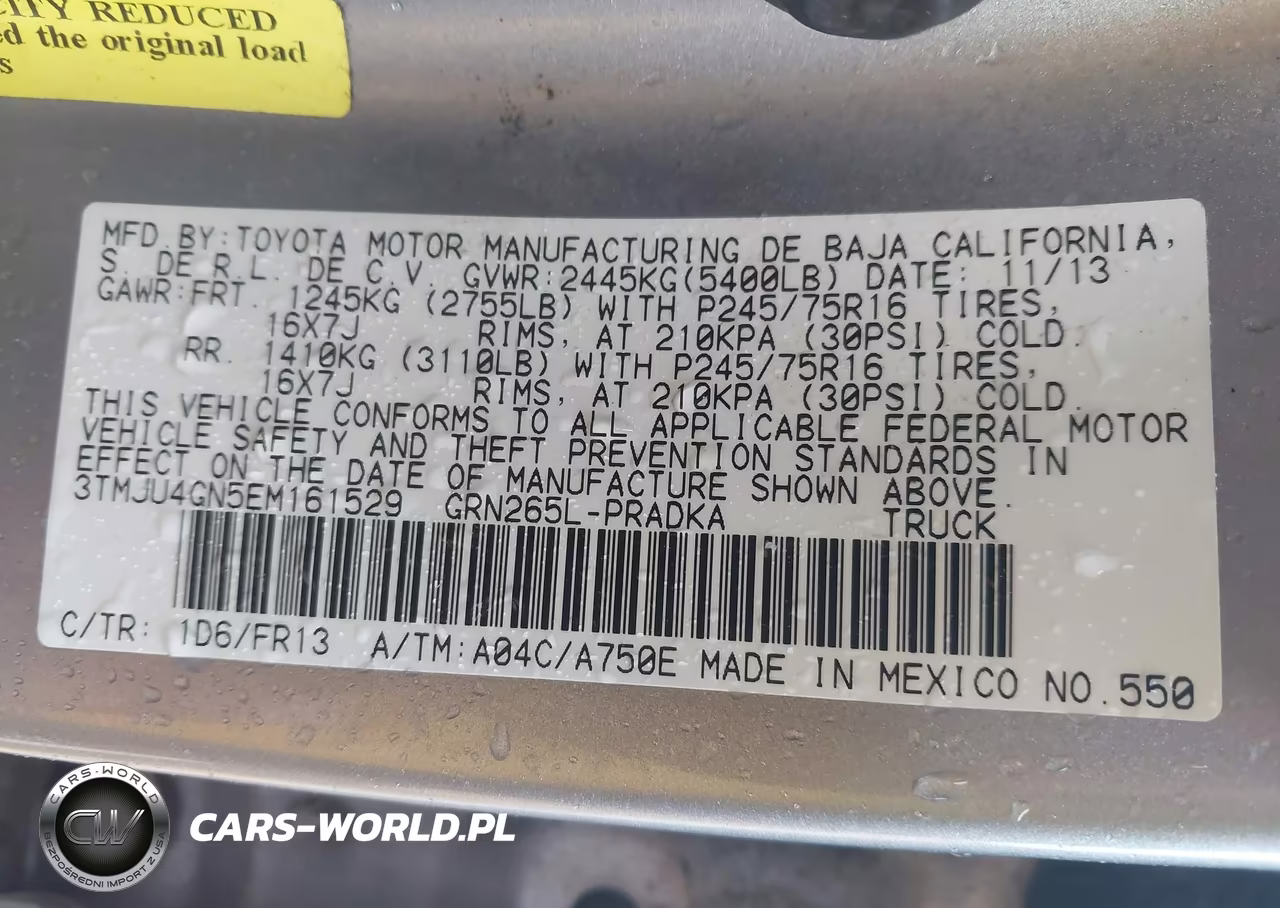 2014 Toyota Tacoma Prerunner V6 VIN:3TMJU4GN5EM161529 - 9