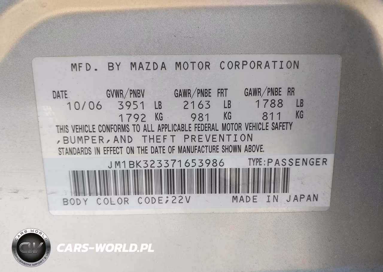 2007 Mazda Mazda3 S Grand Touring VIN:JM1BK323371653986 - 9