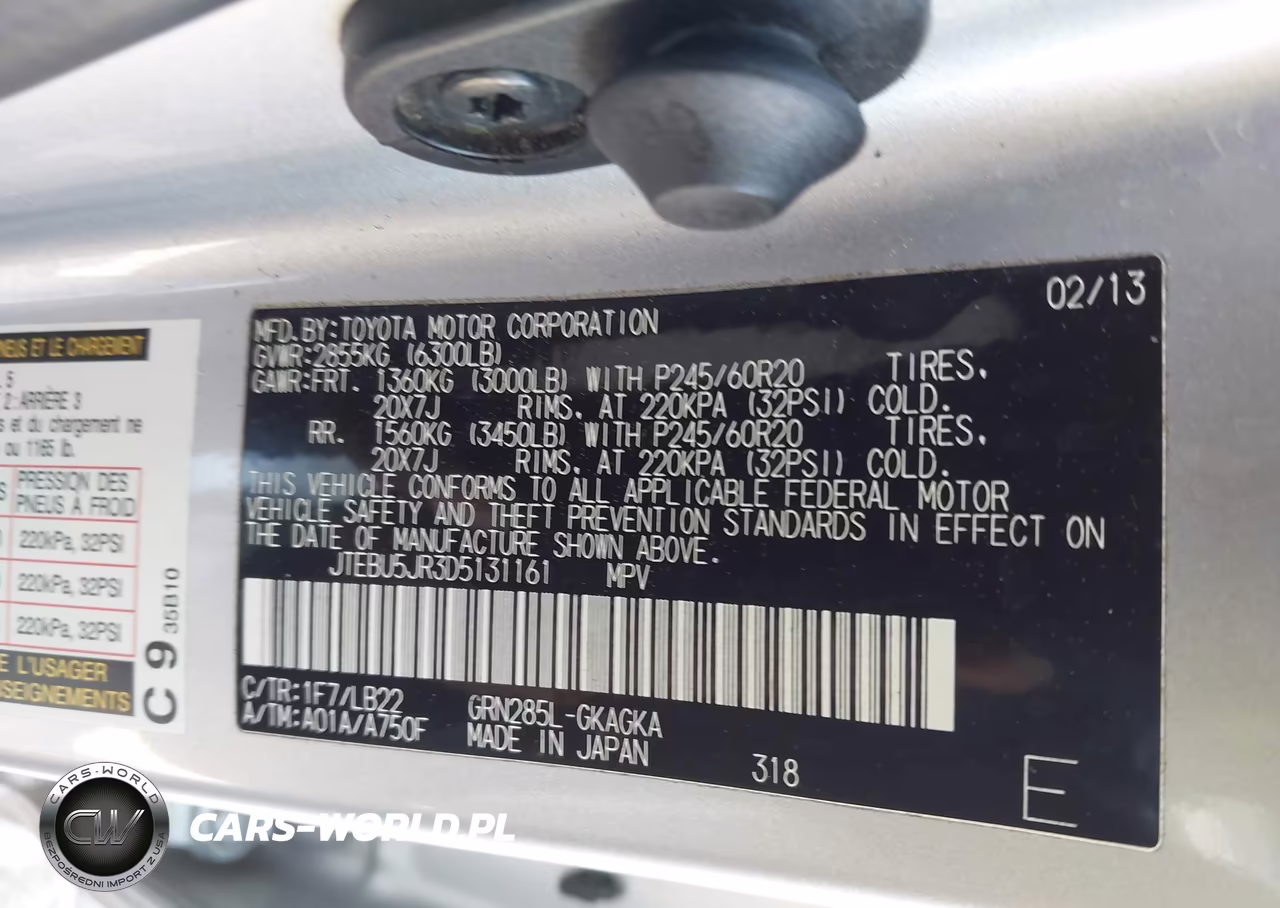 2013 Toyota 4Runner Limited VIN:JTEBU5JR3D5131161 - 9