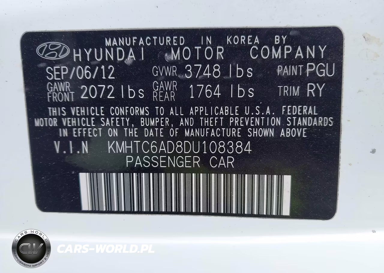 2013 Hyundai Veloster Base W-Gray VIN:KMHTC6AD8DU108384 - 9