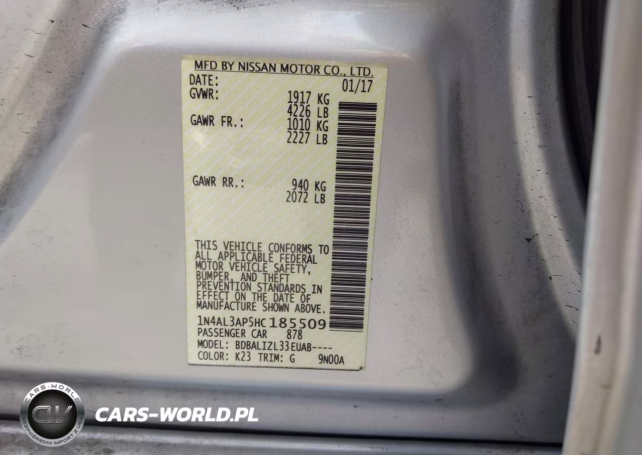 2017 Nissan Altima 2.5 Sv VIN:1N4AL3AP5HC185509 - 9