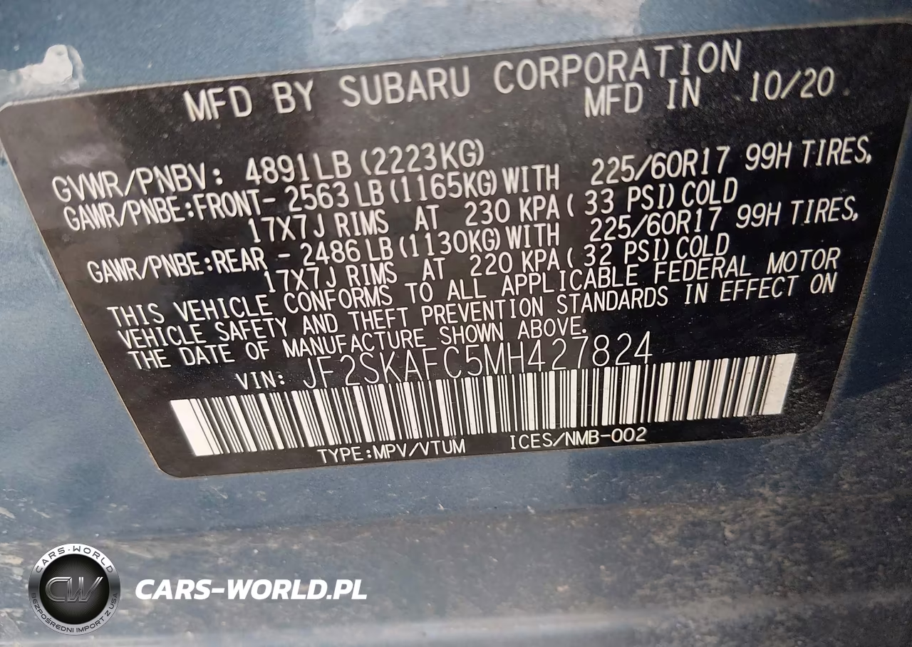 2021 Subaru Forester Premium VIN:JF2SKAFC5MH427824 - 9