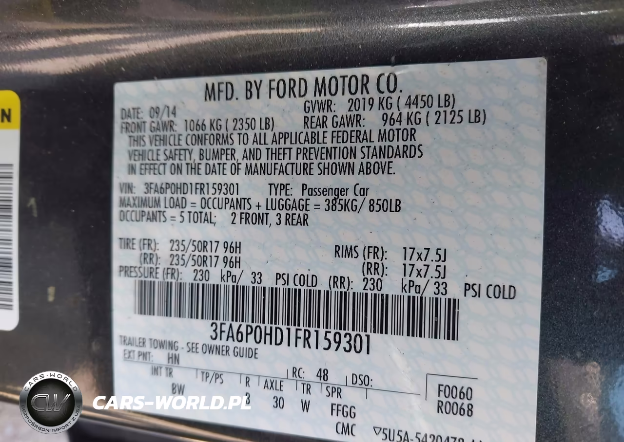 2015 Ford Fusion Se VIN:3FA6P0HD1FR159301 - 9
