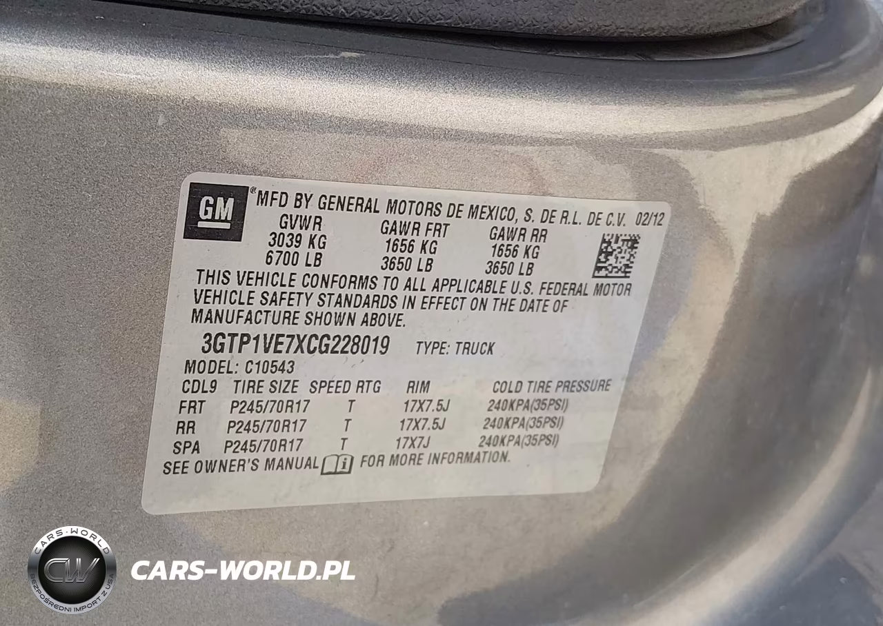 2012 GMC Sierra 1500 Xtra Fuel Economy VIN:3GTP1VE7XCG228019 - 9