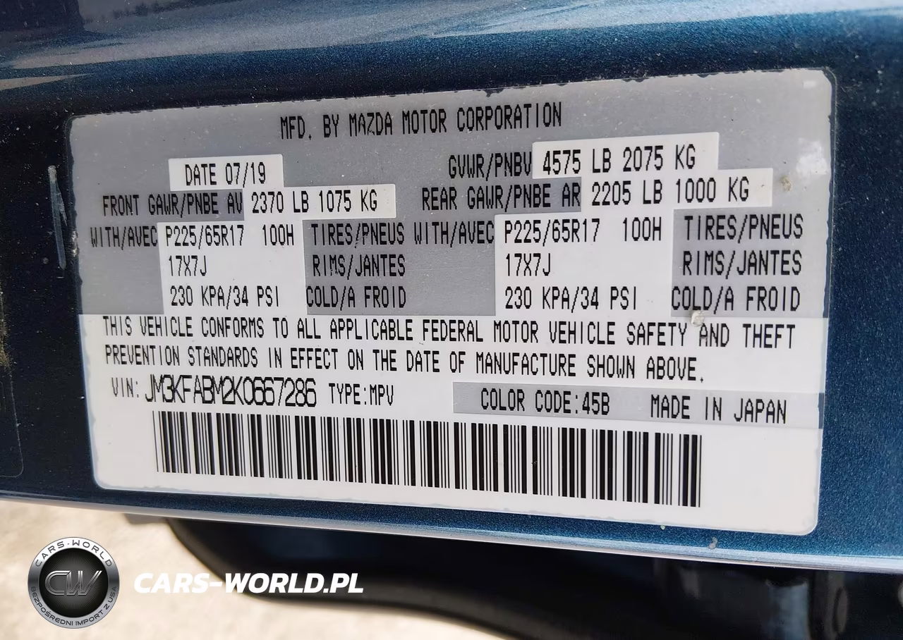 2019 Mazda Cx-5 Sport VIN:JM3KFABM2K0667286 - 9