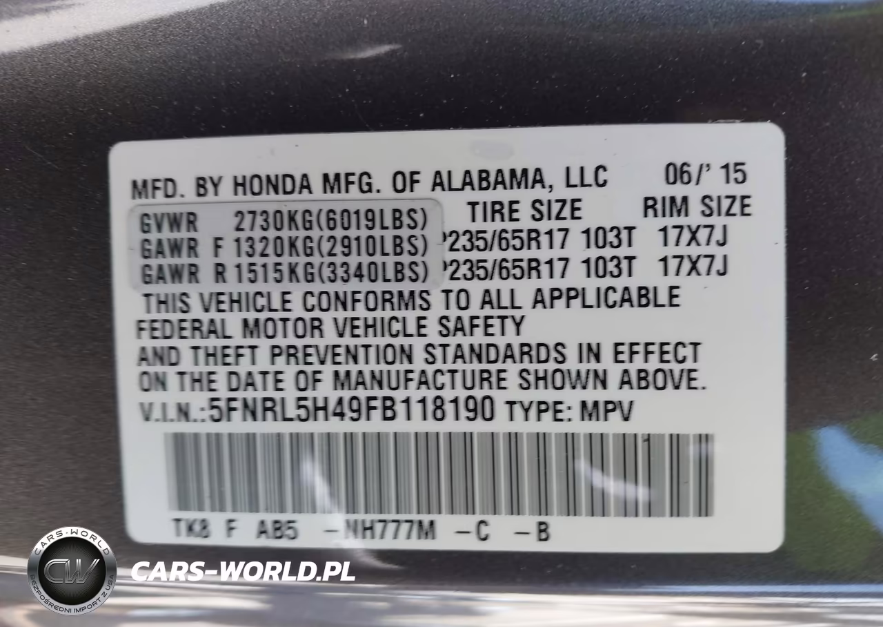 2015 Honda Odyssey Ex VIN:5FNRL5H49FB118190 - 9