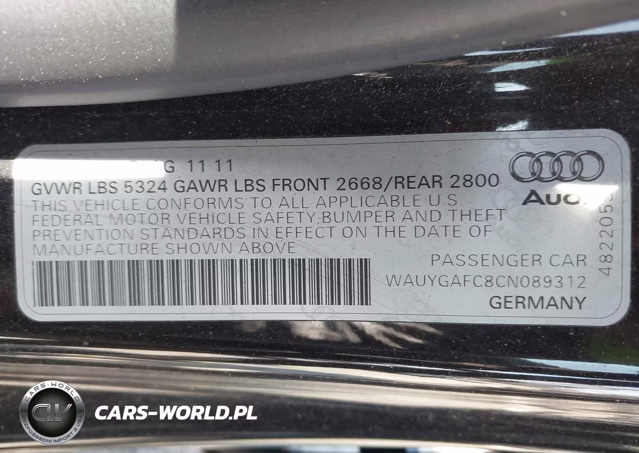 2012 Audi A7 Premium VIN:WAUYGAFC8CN089312 - 9
