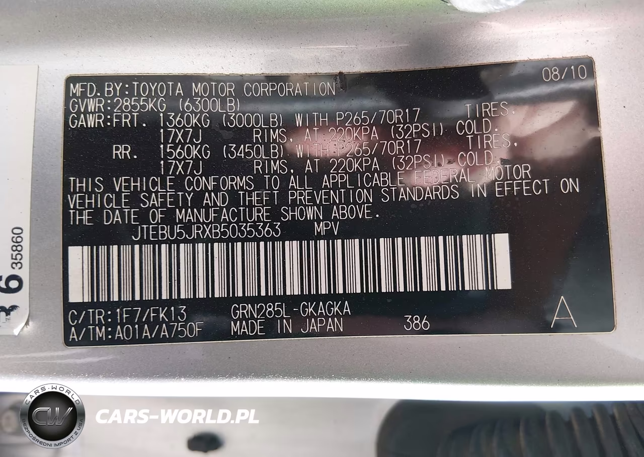 2011 Toyota 4Runner Sr5 V6 VIN:JTEBU5JRXB5035363 - 9