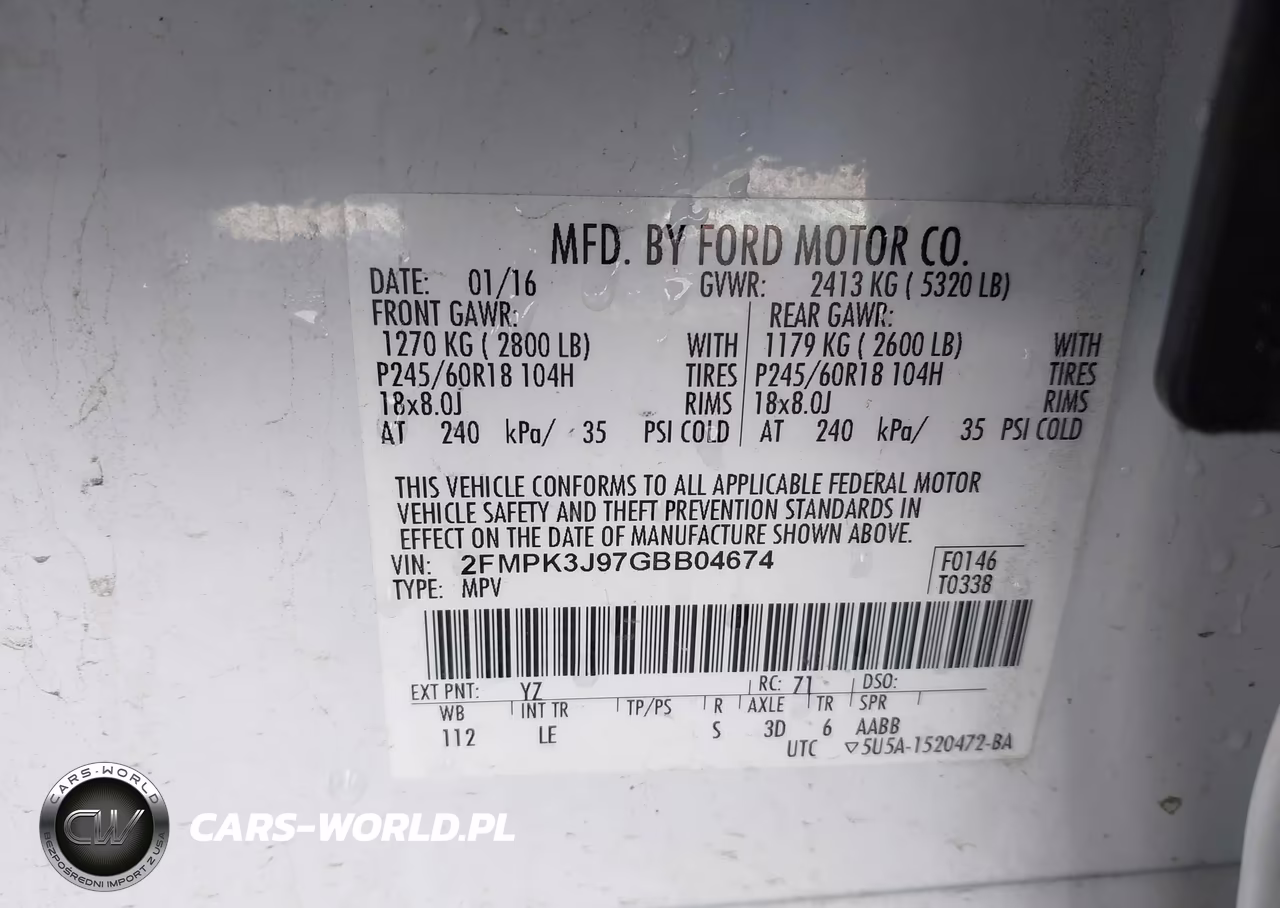 2016 Ford Edge Sel VIN:2FMPK3J97GBB04674 - 9