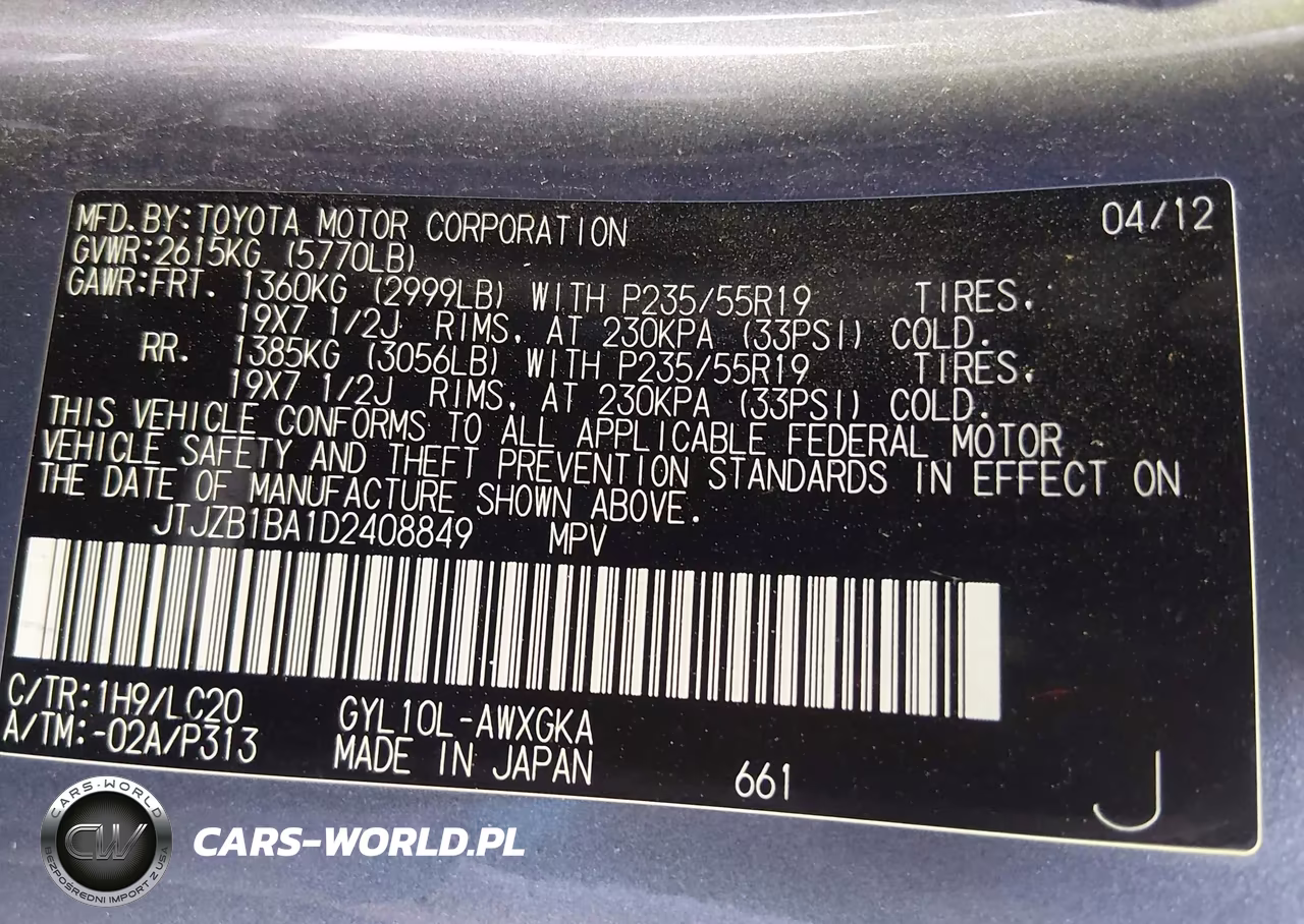 2013 Lexus Rx 450H VIN:JTJZB1BA1D2408849 - 9