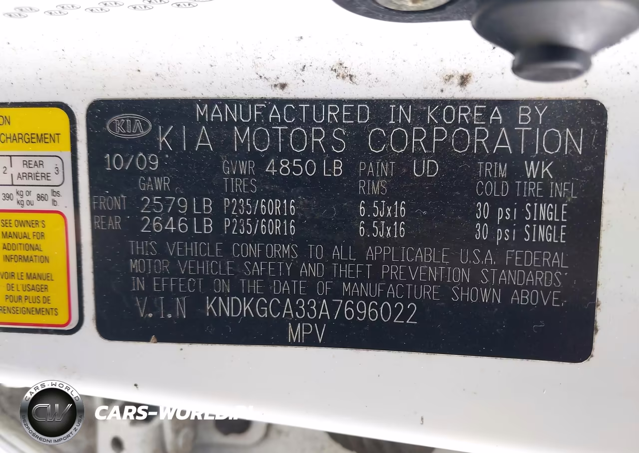 2010 Kia Sportage Lx V6 VIN:KNDKGCA33A7696022 - 9