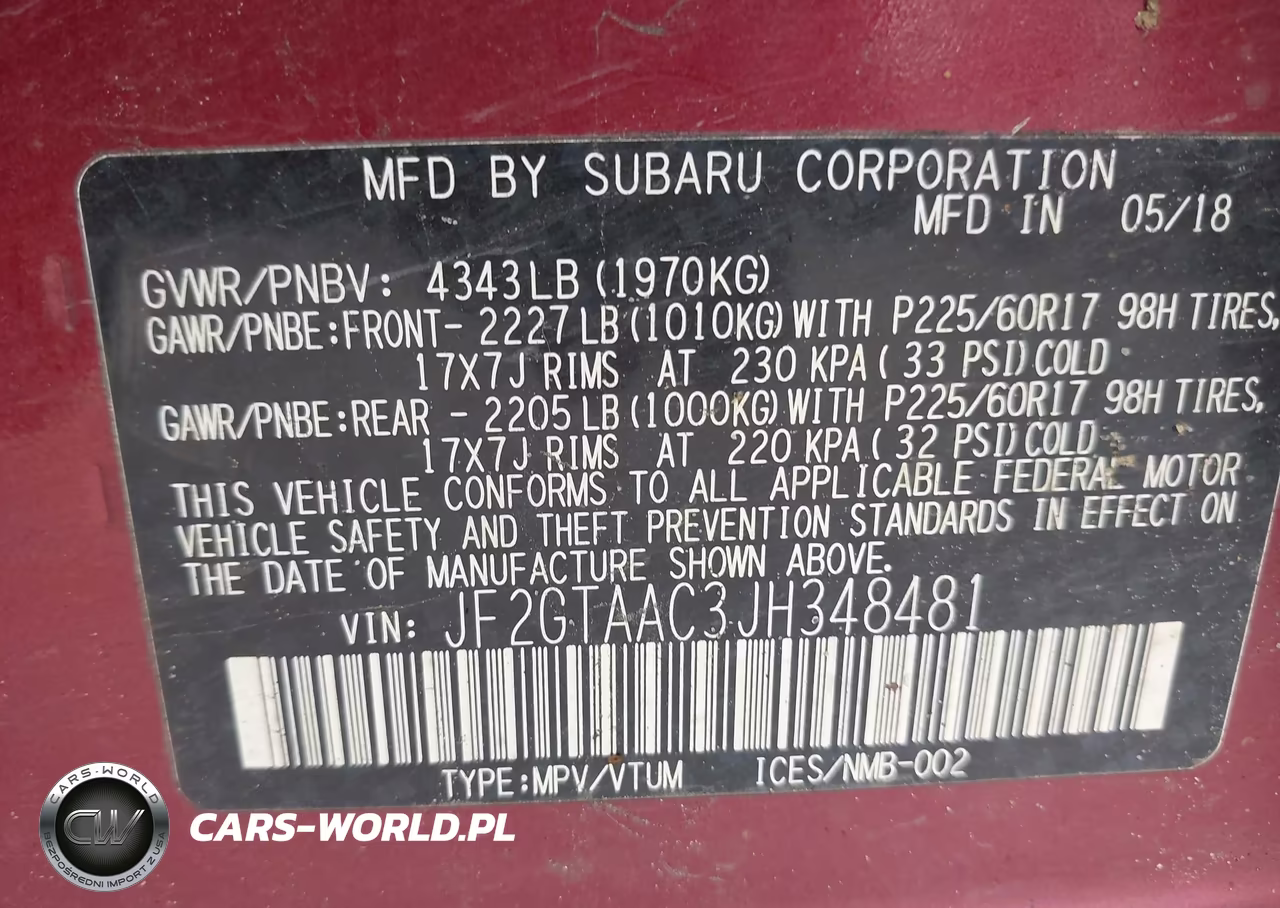 2018 Subaru Crosstrek 2.0I VIN:JF2GTAAC3JH348481 - 9